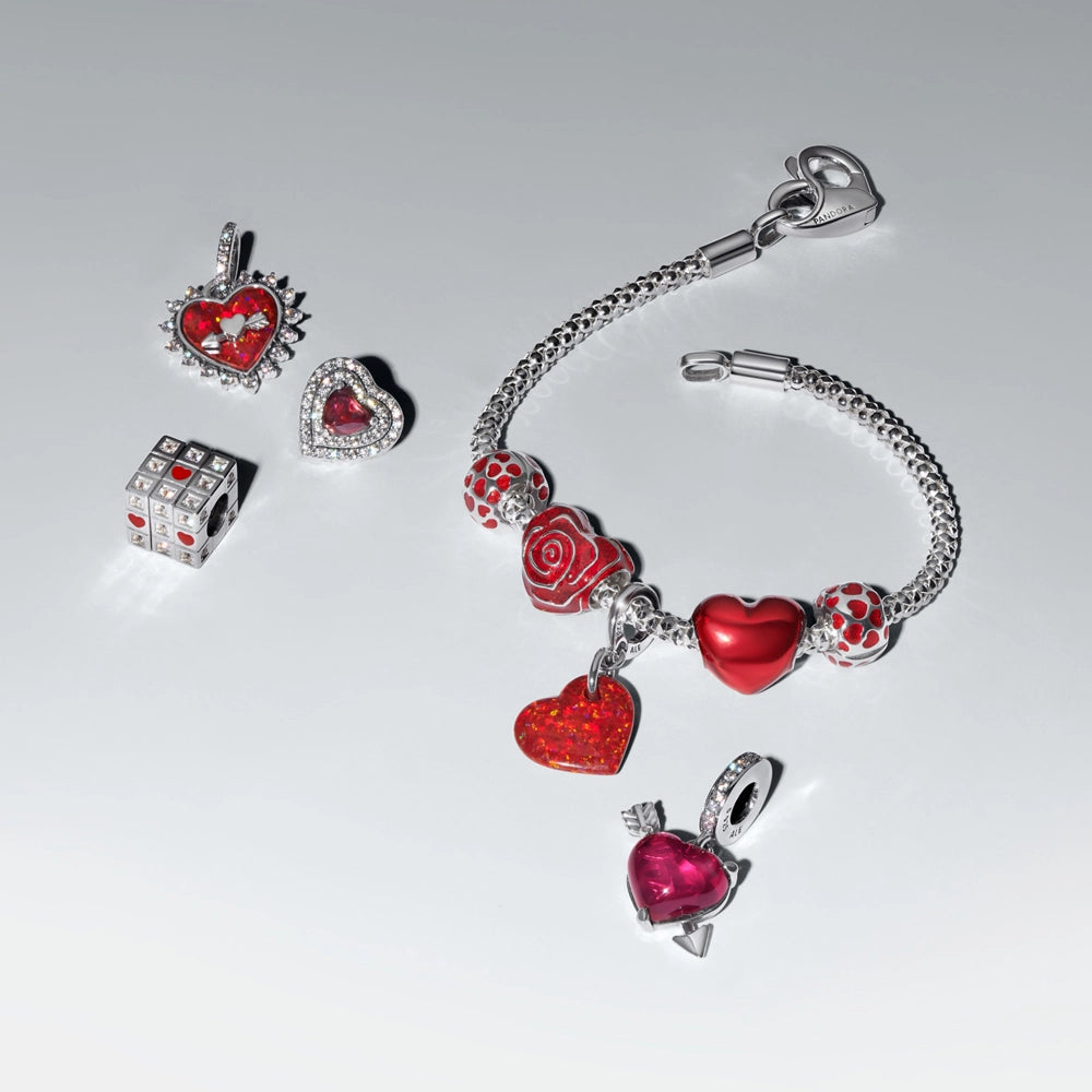 Hearts Round Clip Charm
