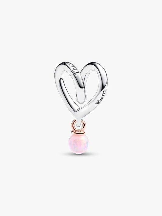 Two-tone Wrapped Heart Mom Charm
