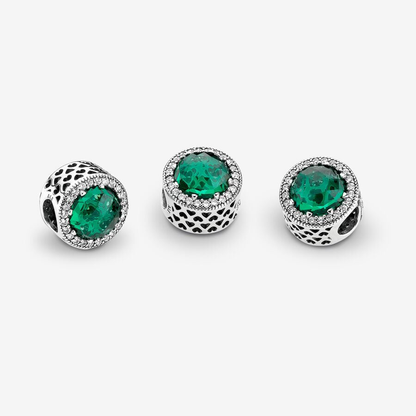 Sparkling Sea Green Bead Charm