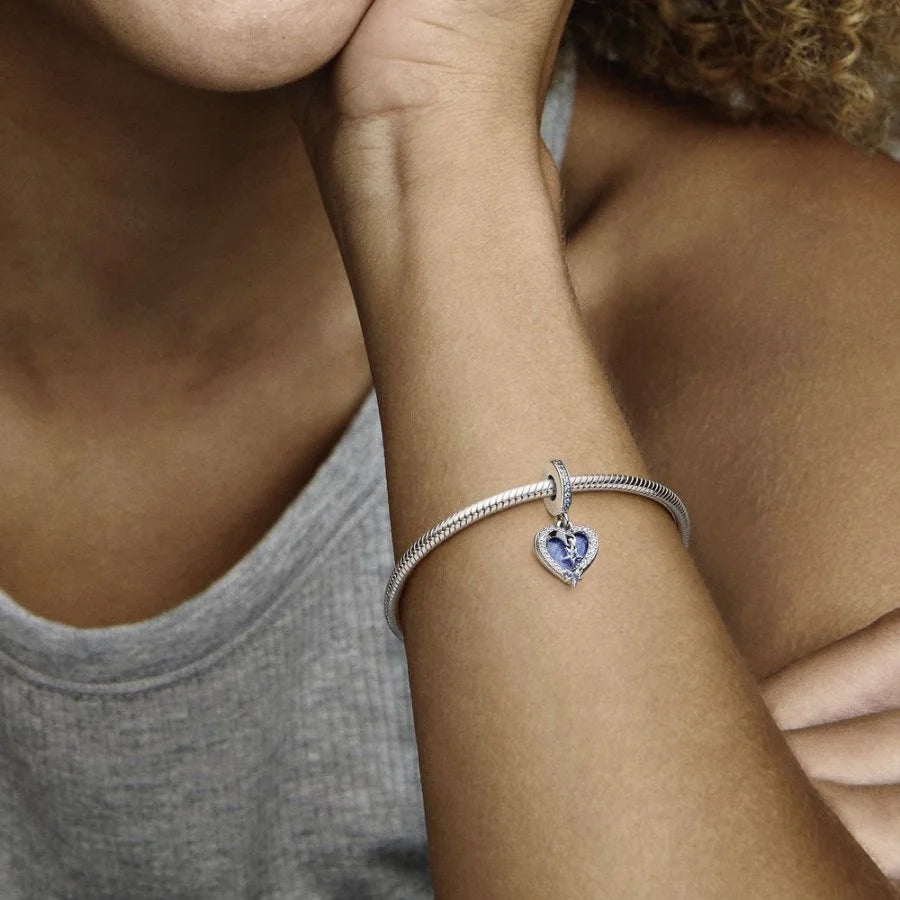 Celestial Shooting Star Heart Double Dangle Charm