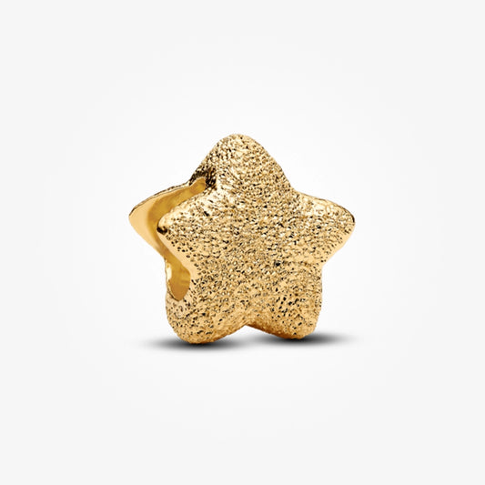 14K Gold Plated Textured Star Charm