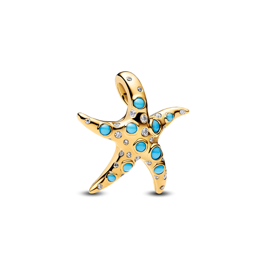 Sparkling Blue Starfish Dangle Charm