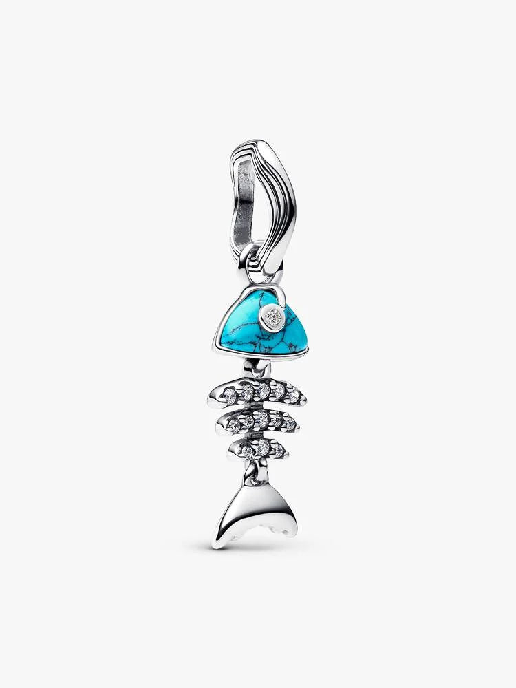Turquoise Fishbone Dangle Charm