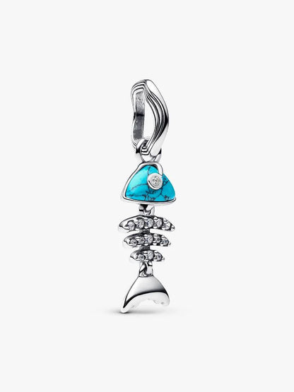 Turquoise Fishbone Dangle Charm
