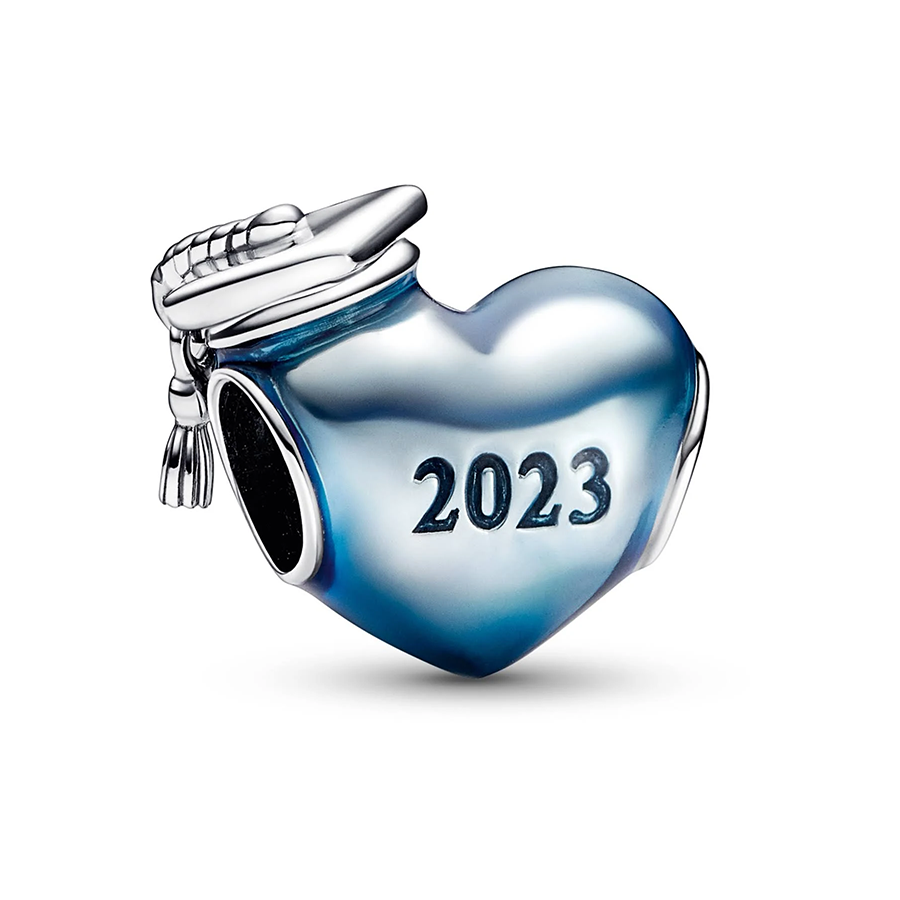 Blue 2023 Graduation Heart Charm