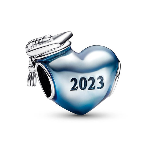 Blue 2023 Graduation Heart Charm