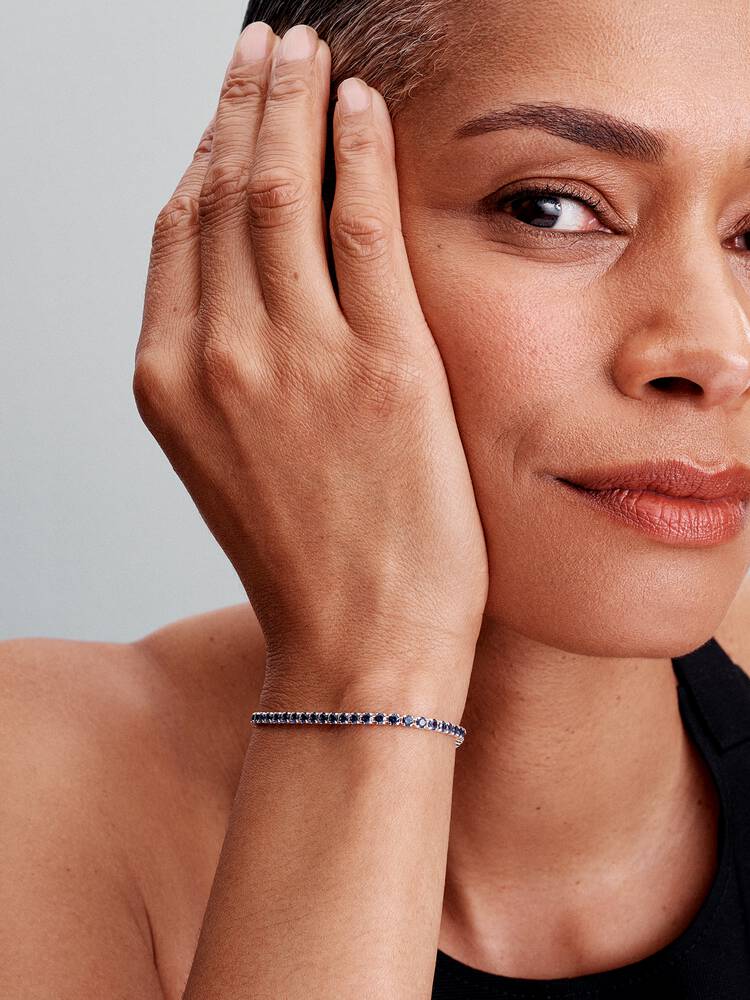 Sparkling Blue Tennis Bracelet