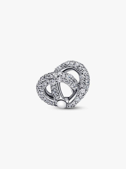 Pavé Infinity Knot Heart Charm