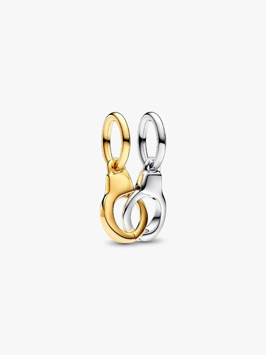 Openable & Splittable Love Handcuffs Dangle Charm