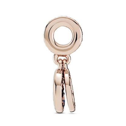 Blue Disc Rose Gold Charm