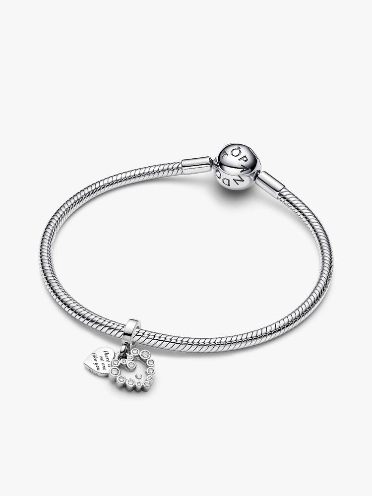 Sparkling Heart Double Dangle Charm