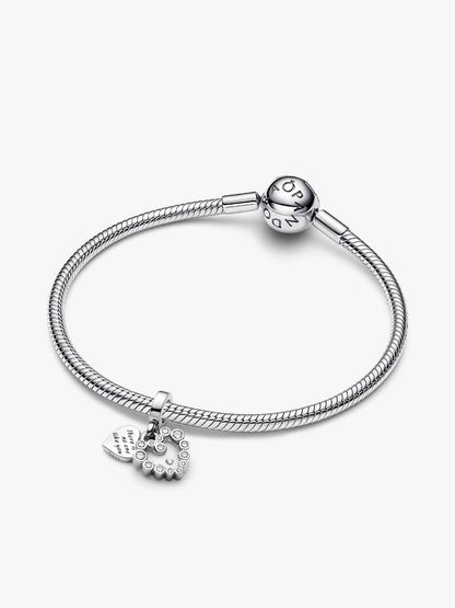 Sparkling Heart Double Dangle Charm