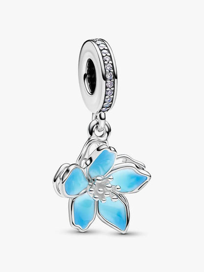Blue Blossom Spinable Dangle Charm