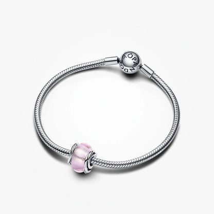 Encircled Pink Murano Glass Charm