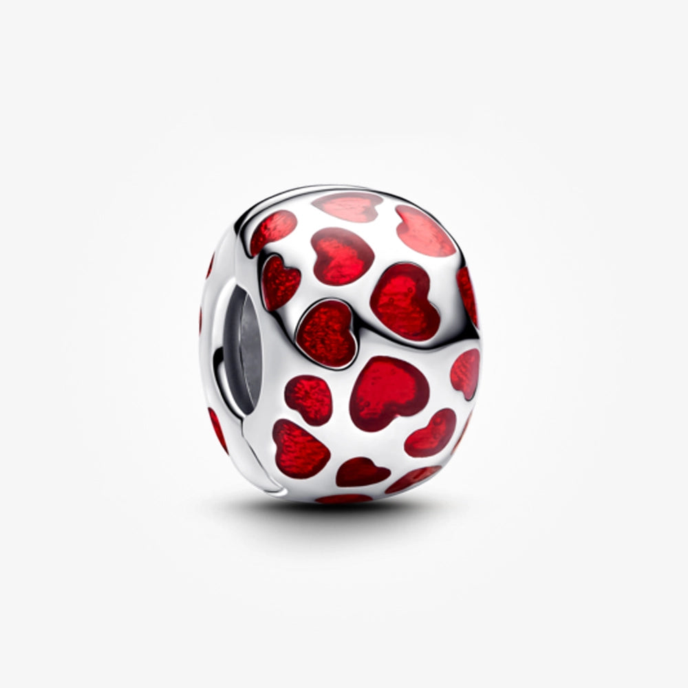 Hearts Round Clip Charm