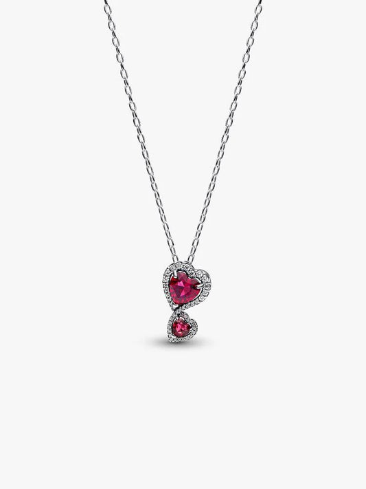 Red Halo Hearts Pendant Necklace