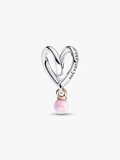 Two-tone Wrapped Heart Mom Charm