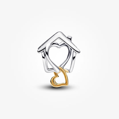 14K Gold Plated Home & Heart Charm