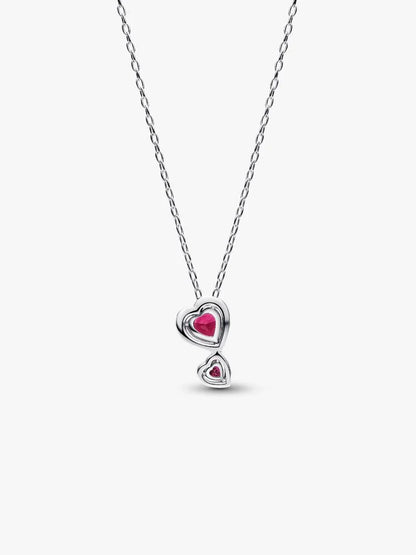 Red Halo Hearts Pendant Necklace