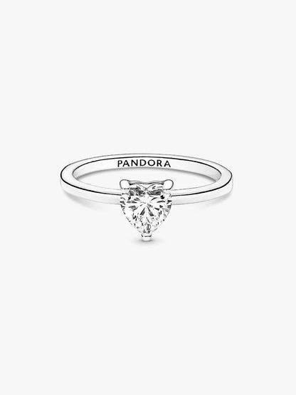 Sparkling Heart Solitaire Ring